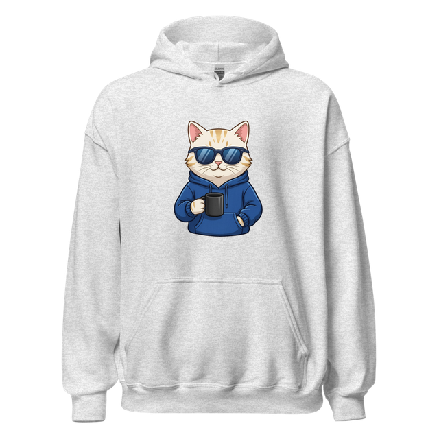 Cool Cat Drinking Coffee