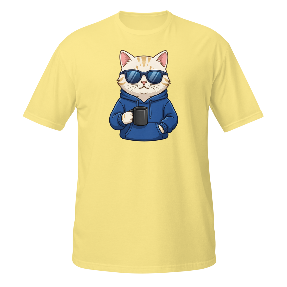 Cool Cat Drinking Coffee