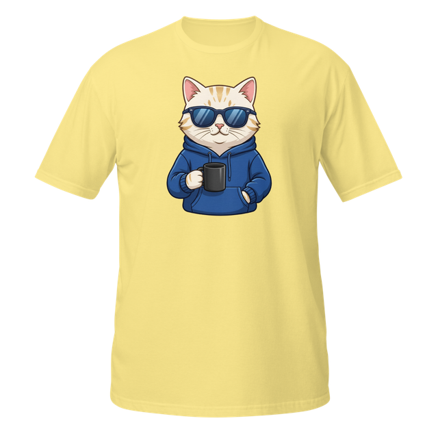 Cool Cat Drinking Coffee