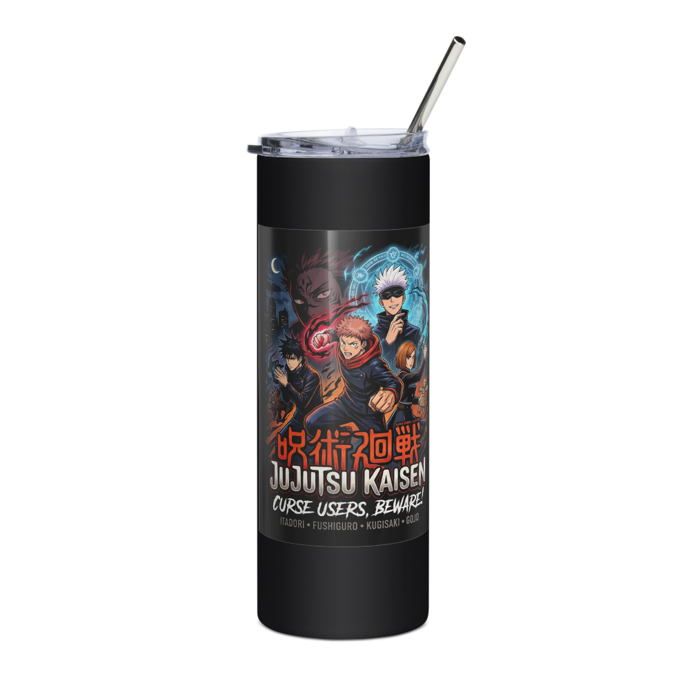 Jujutsu Kaisen Sleek Black Metal Tumbler