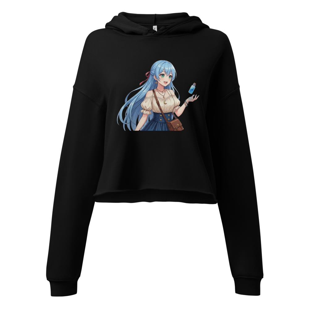 Cute Anime Girl Aesthetic Women's Cropped Hoodie -