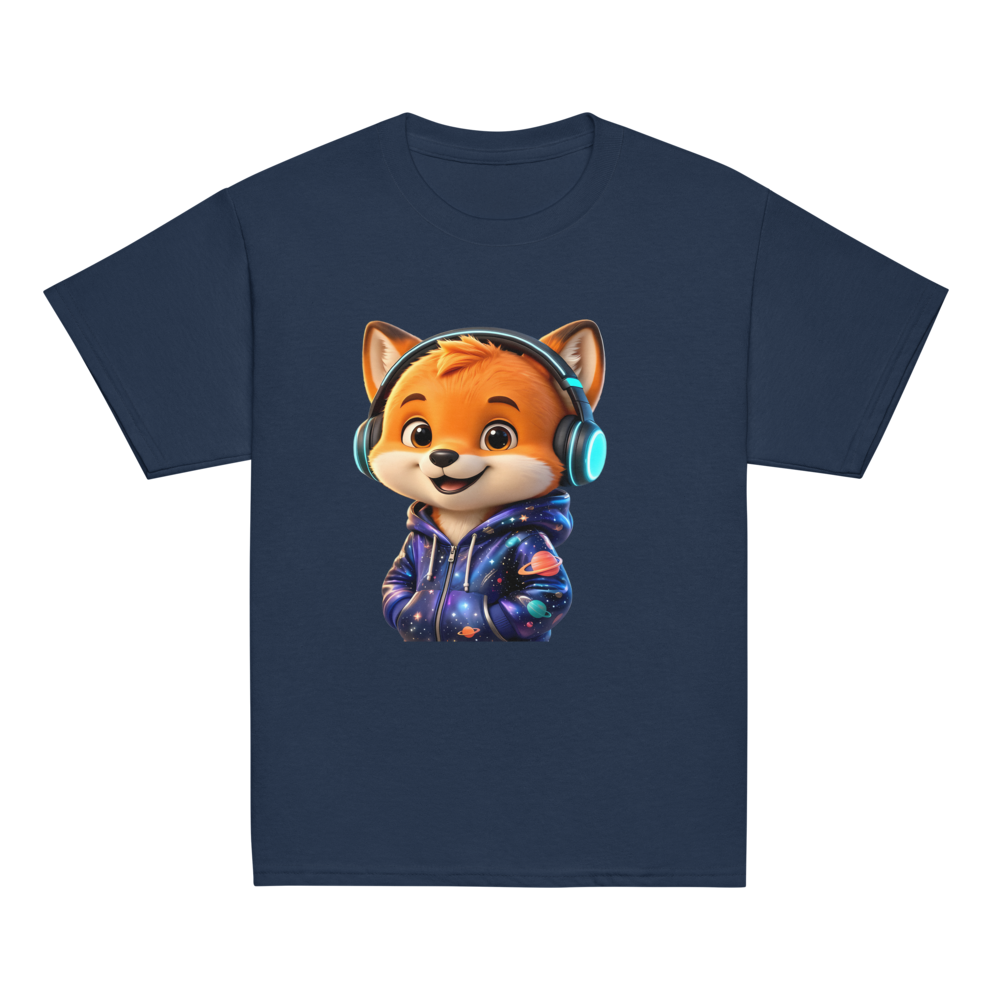 Cute Cosmic Space Fox Gamer Kids T-