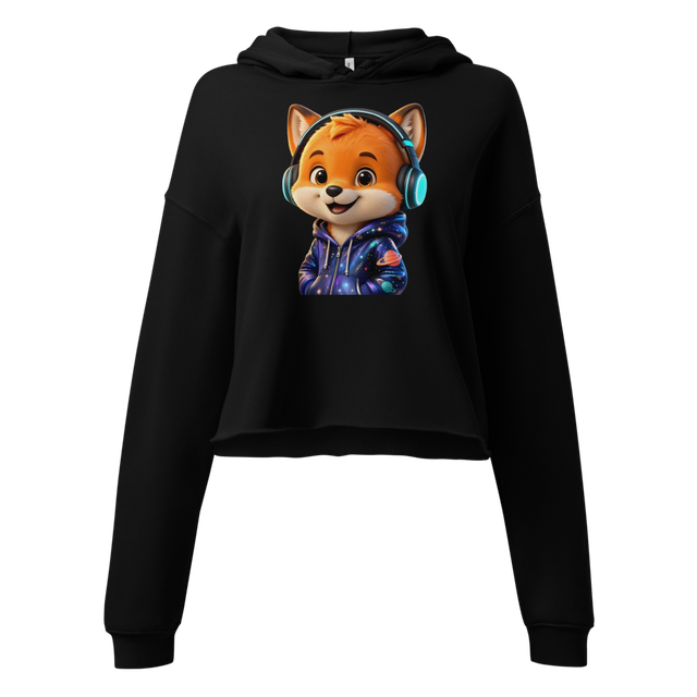 Cute Cosmic Space Fox with Neon Headphones