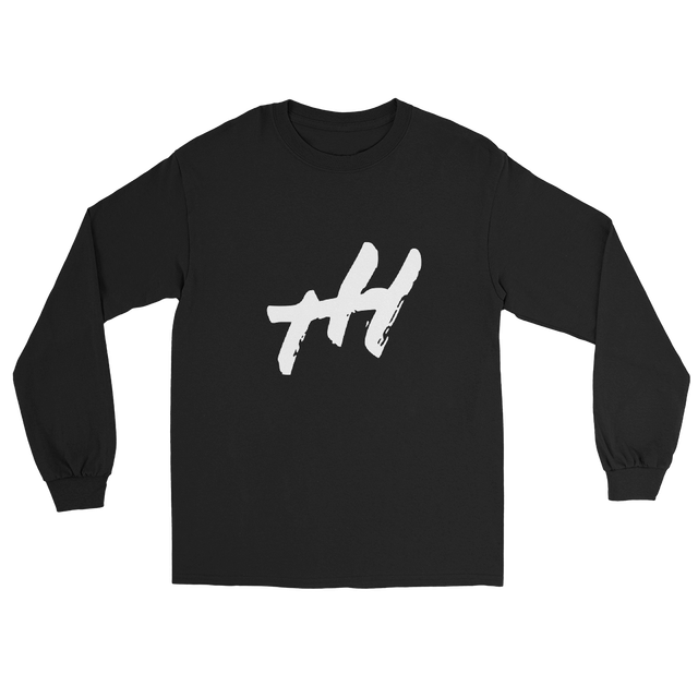 WHITE TH LOGO LONG SLEEVE TEE