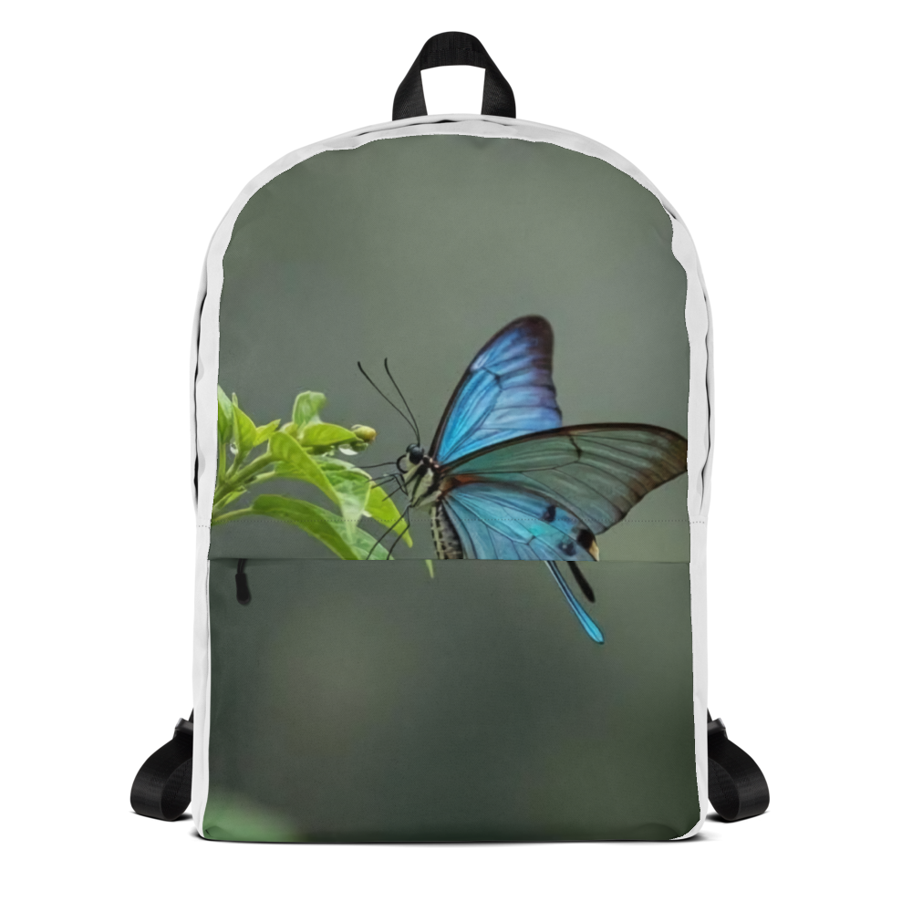 Mystic Blue Butterfly Macro Art Premium Backpack