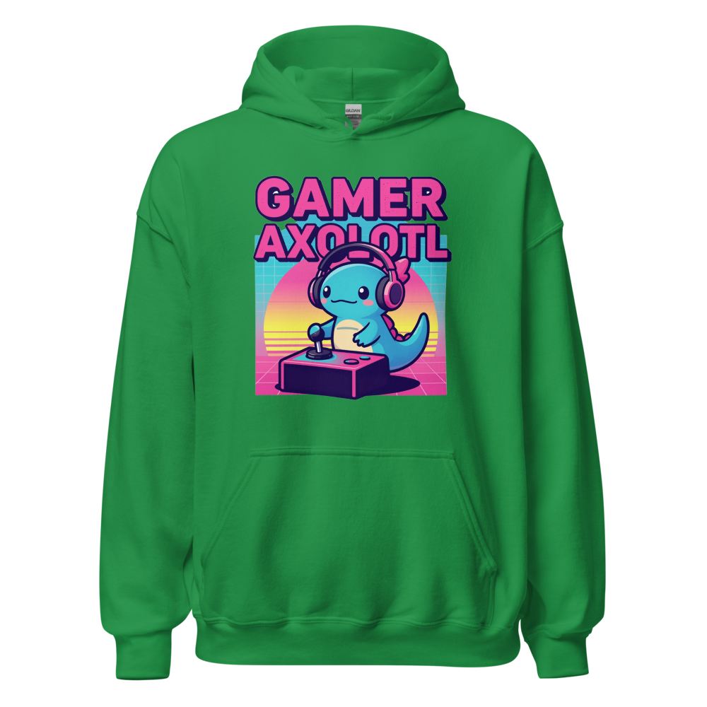 80s Retro Synthwave Gamer Axolotl Gaming Apparel