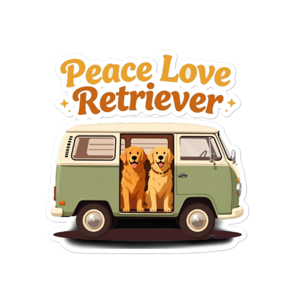 70s Retro Van Life Golden Retriever Vintage Dog 