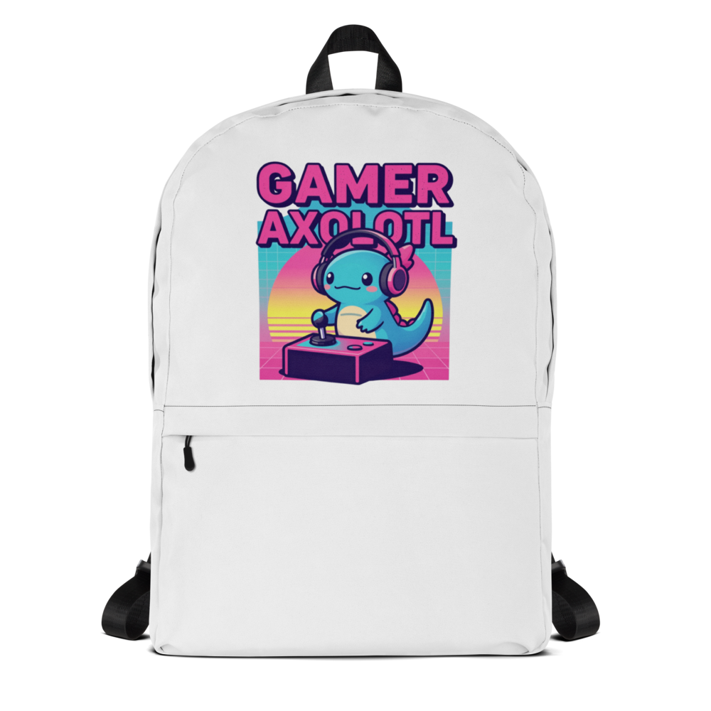80s Retro Synthwave Gamer Axolotl Gaming Apparel