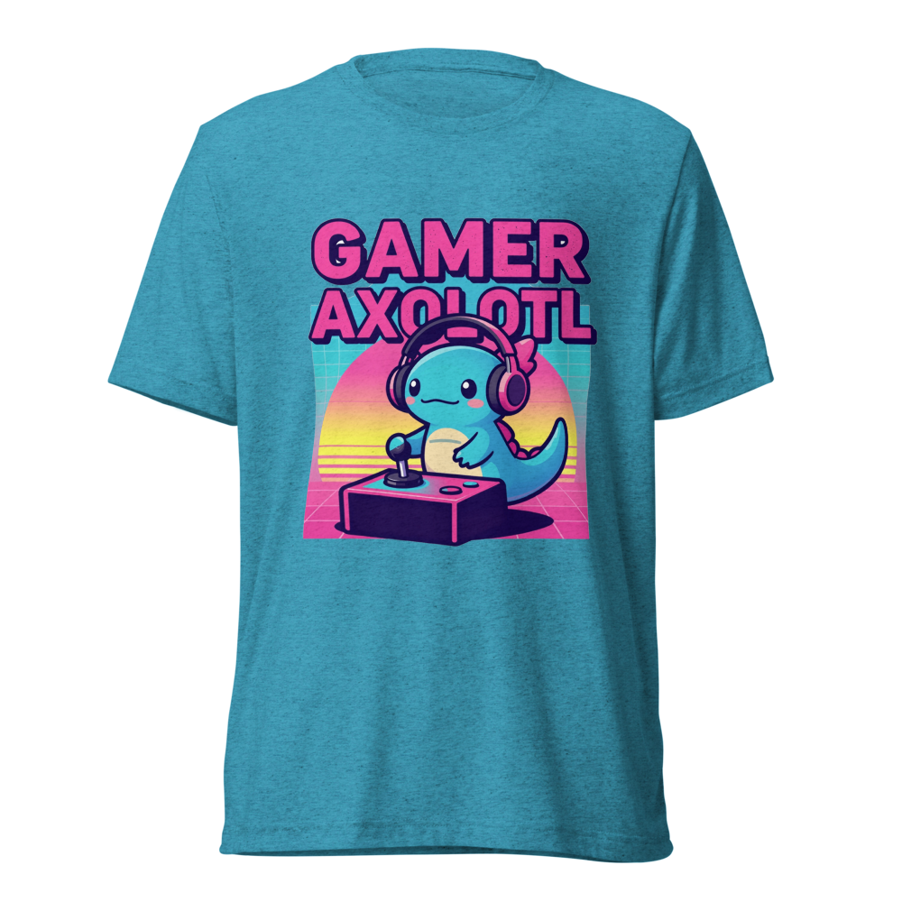 80s Retro Synthwave Gamer Axolotl Gaming Apparel