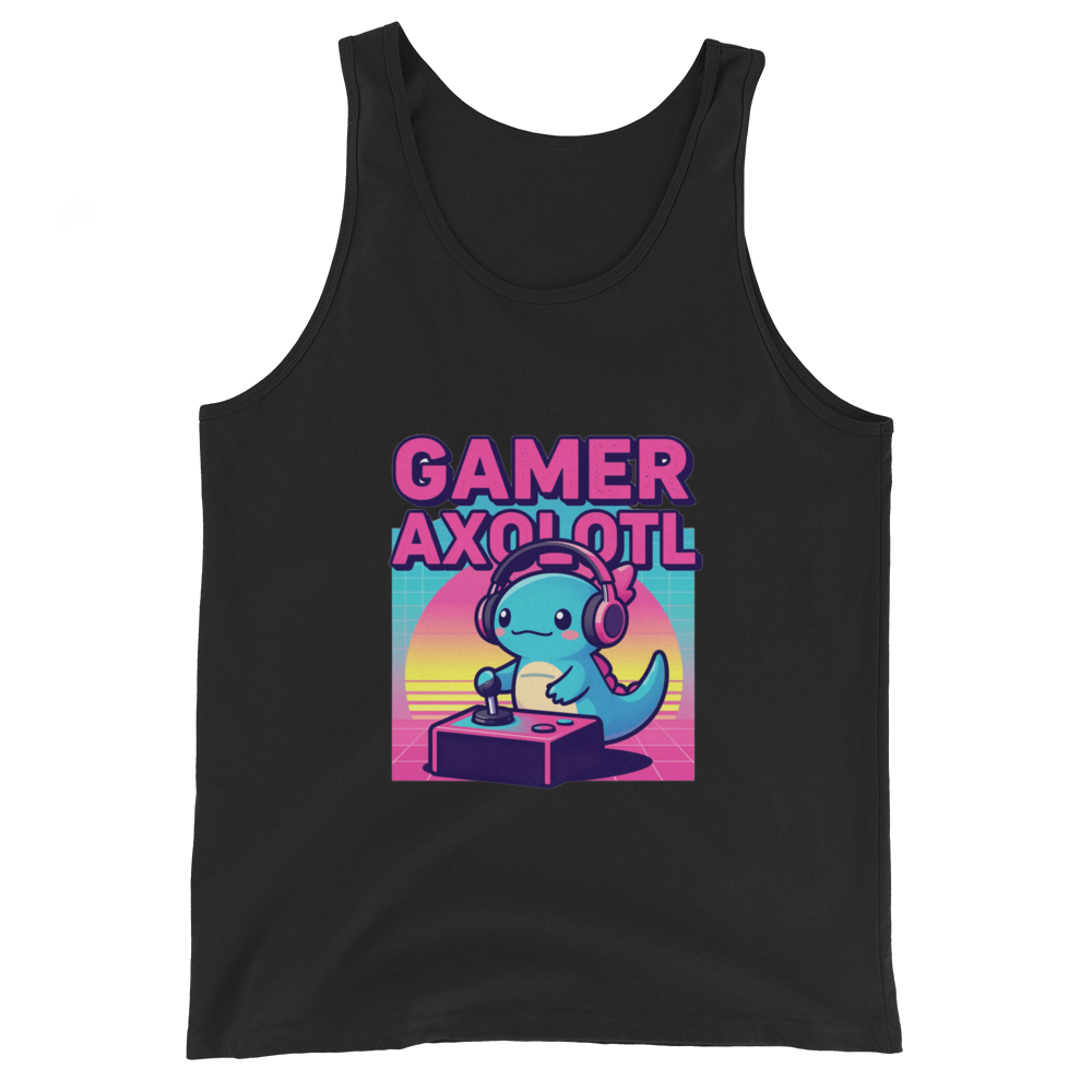 80s Retro Synthwave Gamer Axolotl Gaming Apparel