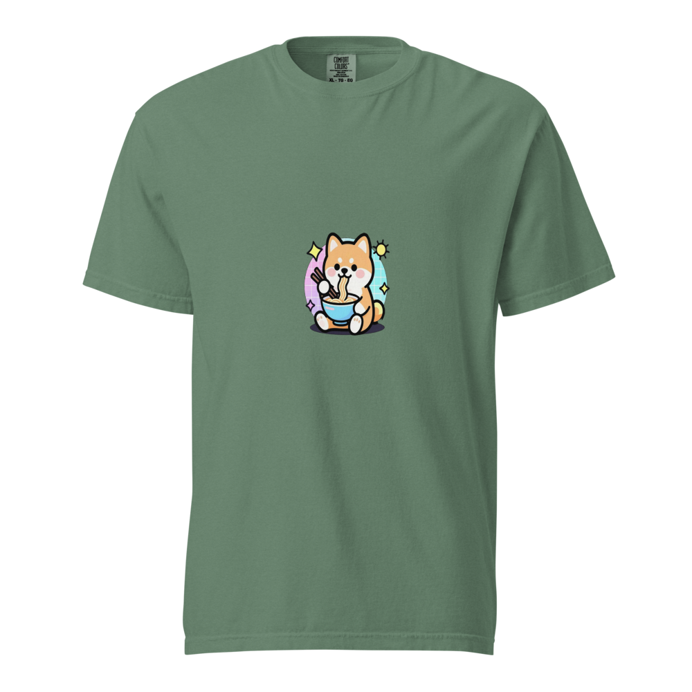 Anime Vaporwave Shiba Inu Eating Ramen Graphic