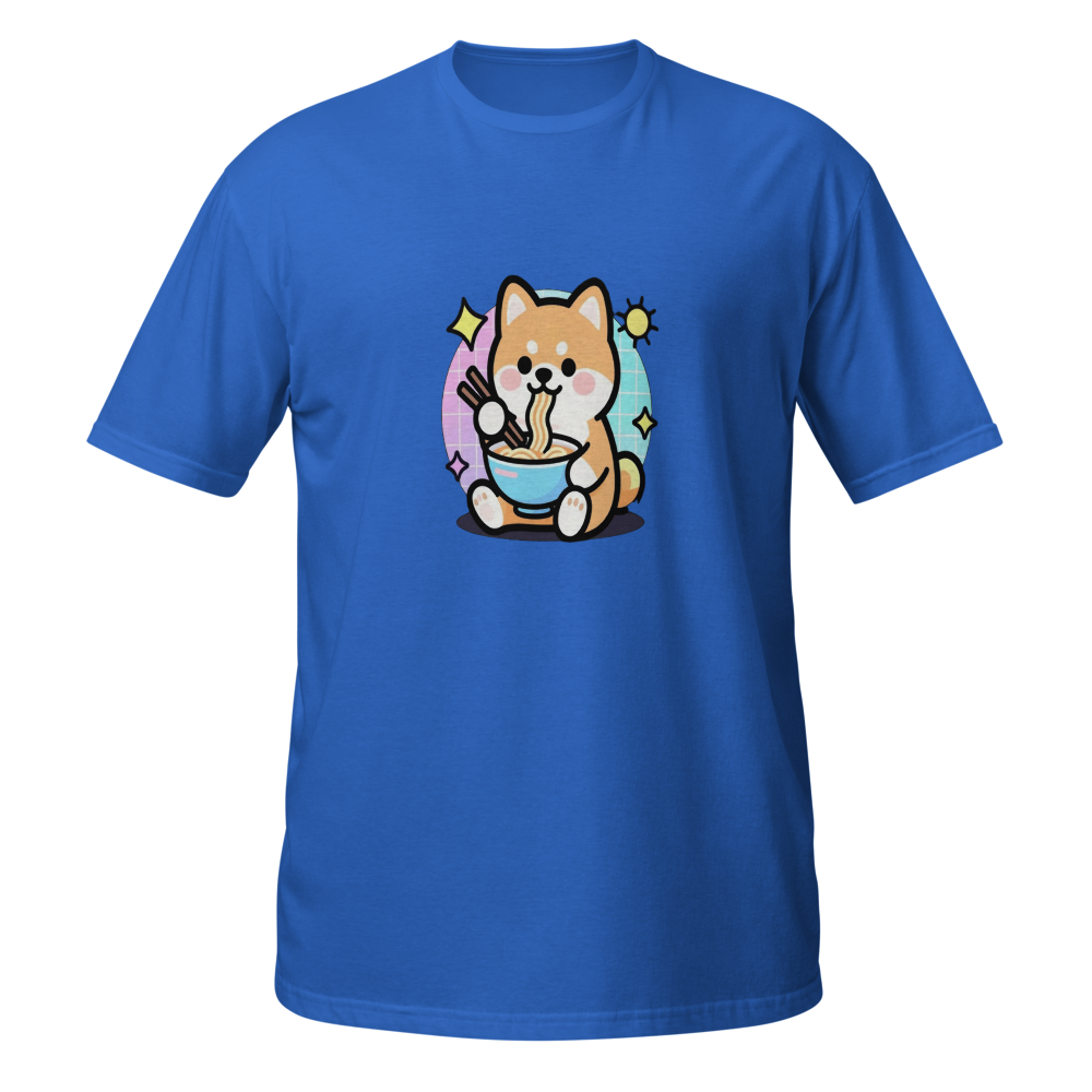 Anime Vaporwave Shiba Inu Eating Ramen Graphic