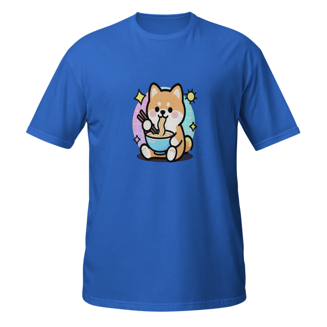 Anime Vaporwave Shiba Inu Eating Ramen Graphic