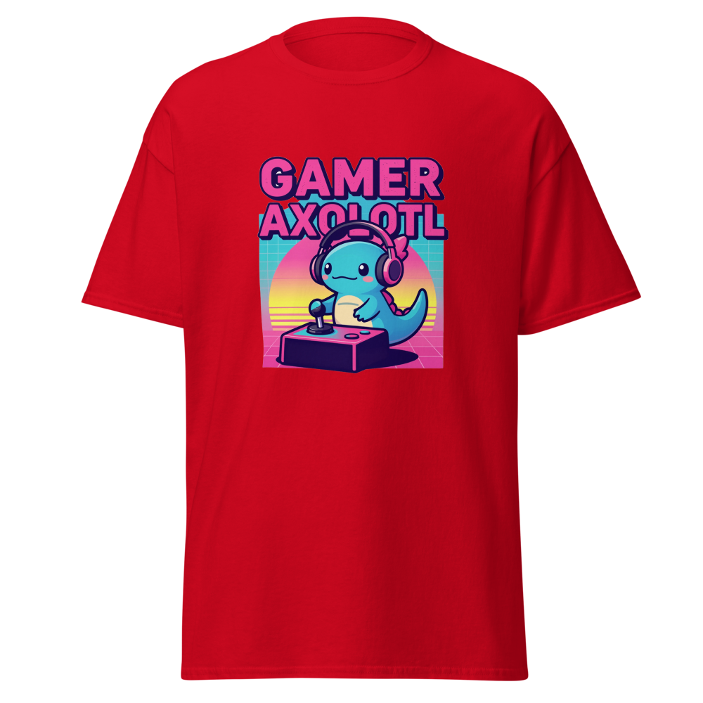 80s Retro Synthwave Gamer Axolotl Gaming Apparel