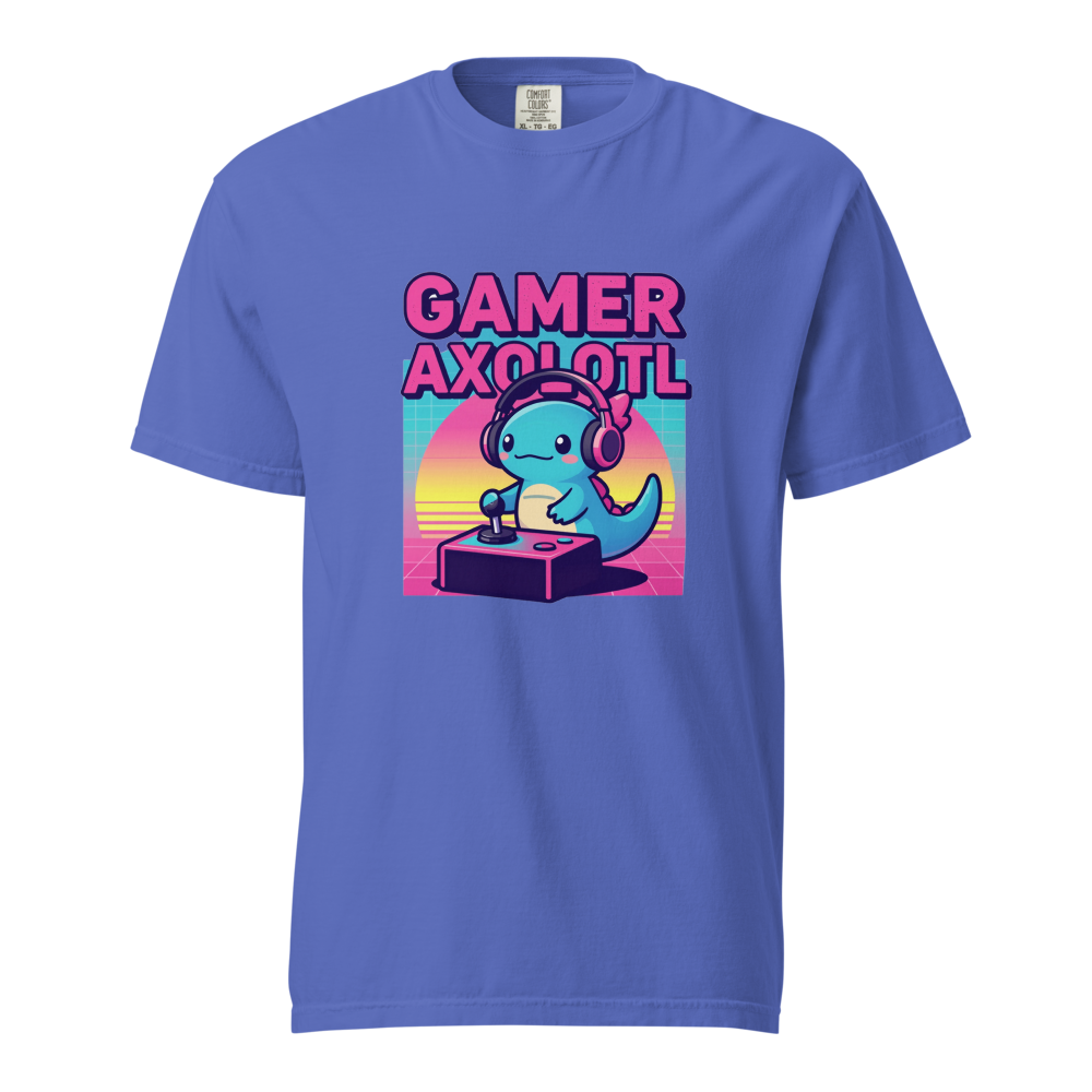 80s Retro Synthwave Gamer Axolotl Gaming Apparel