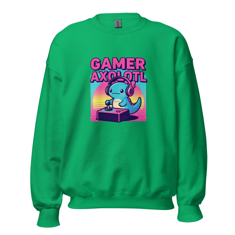 80s Retro Synthwave Gamer Axolotl Gaming Apparel