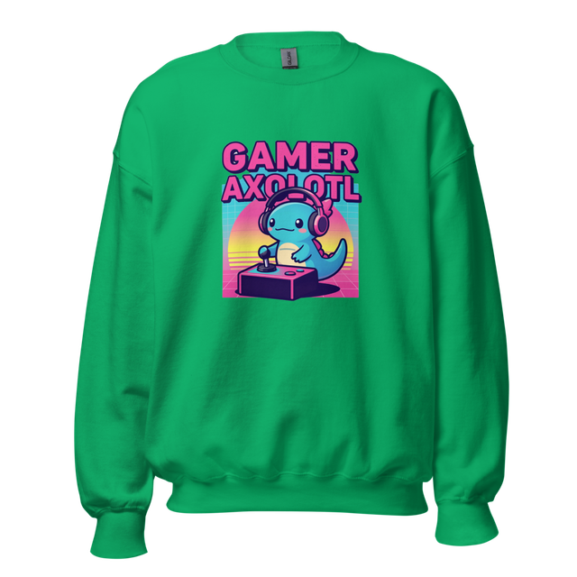 80s Retro Synthwave Gamer Axolotl Gaming Apparel