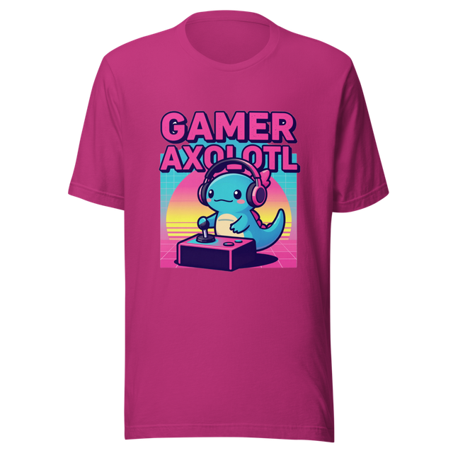 80s Retro Synthwave Gamer Axolotl Gaming Apparel