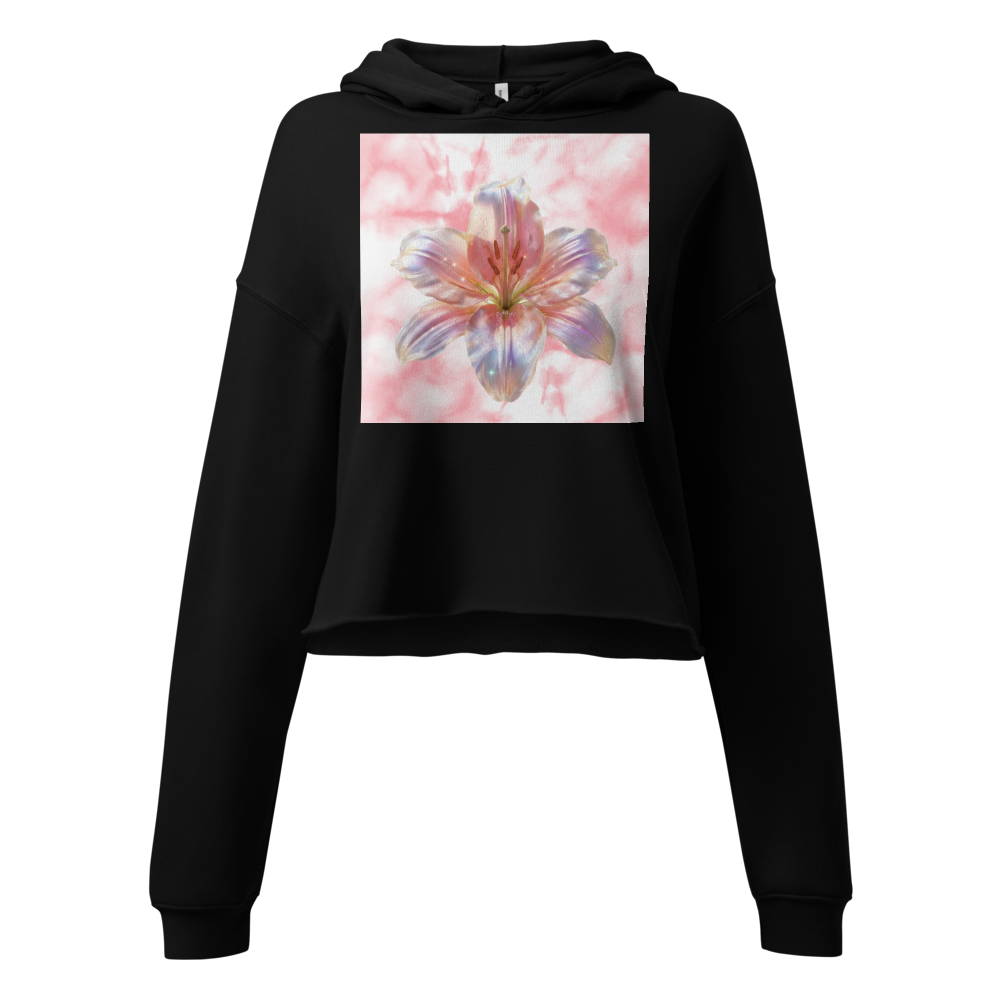 Women's Floral Print Cropped Hoodie