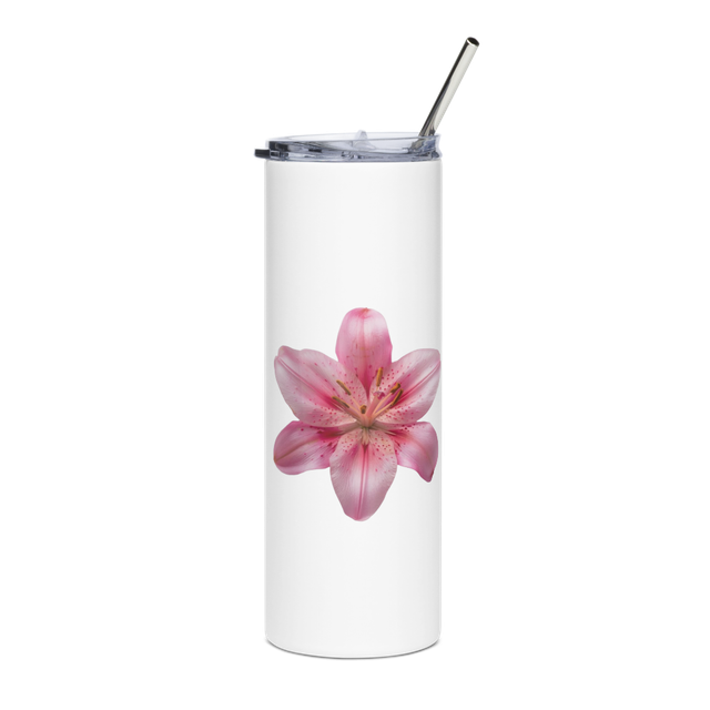 Watercolor Pink Lily Stainless Steel Tumbler