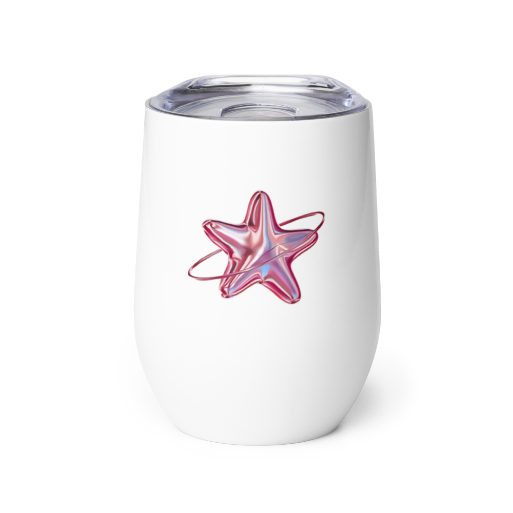 Minimalist Pink Star Insulated Travel Mug
