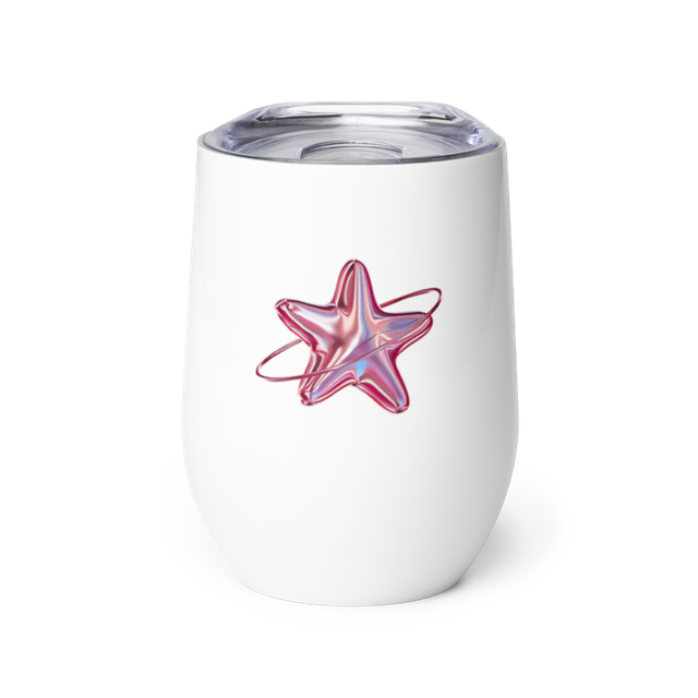 Minimalist Pink Star Insulated Travel Mug