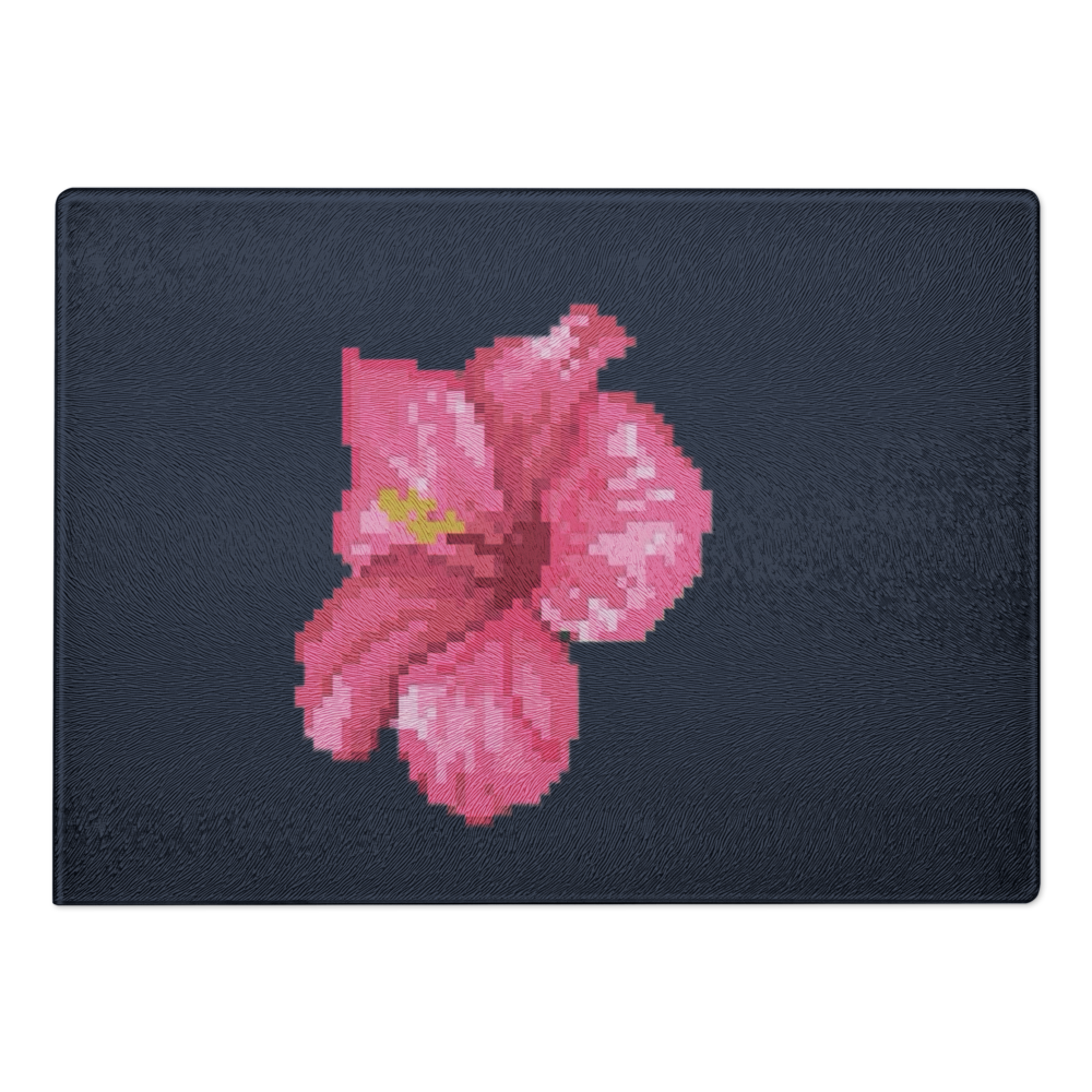 Vibrant Pink Hibiscus Floral Door Mat