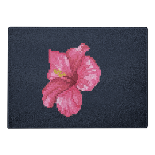 Vibrant Pink Hibiscus Floral Door Mat