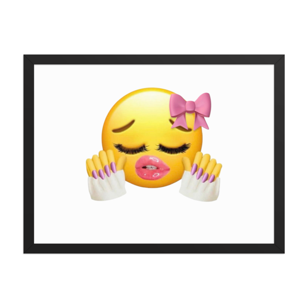 Cute Girly Emoji Aesthetic Framed Poster