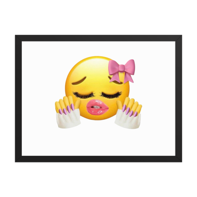 Cute Girly Emoji Aesthetic Framed Poster