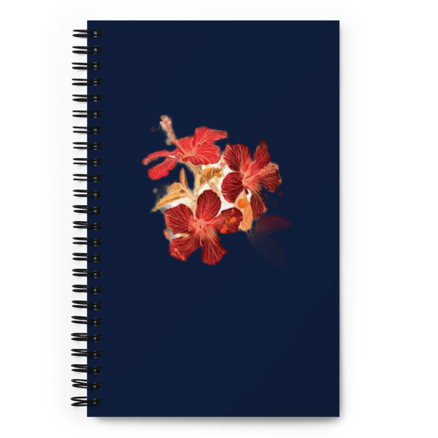 Vibrant Floral Navy Spiral Notebook