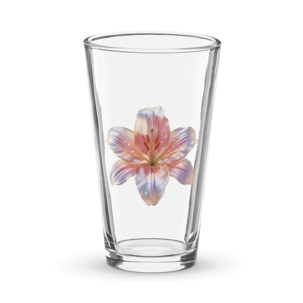 Pink Floral Glass