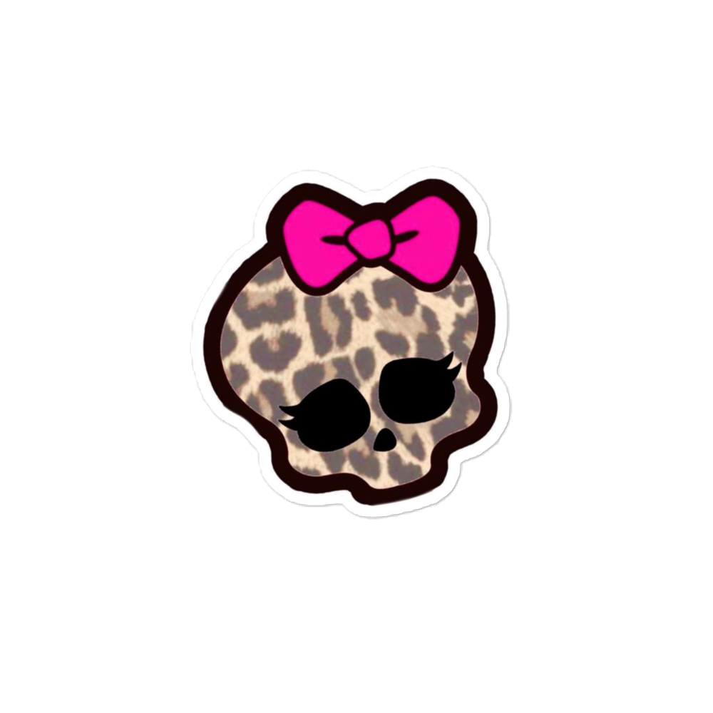 Cute Pink Bow Skeleton Sticker