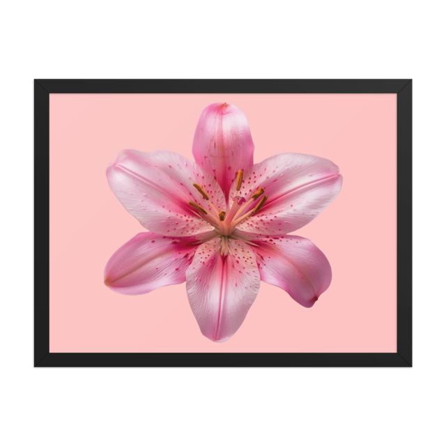 Watercolor Pink Lily Framed Canvas Wall Art