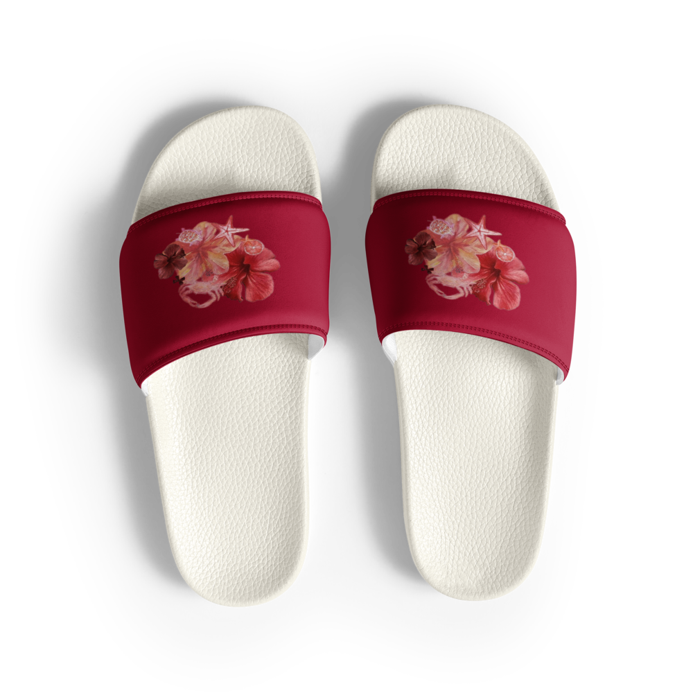 Floral Hibiscus Print Women Slides