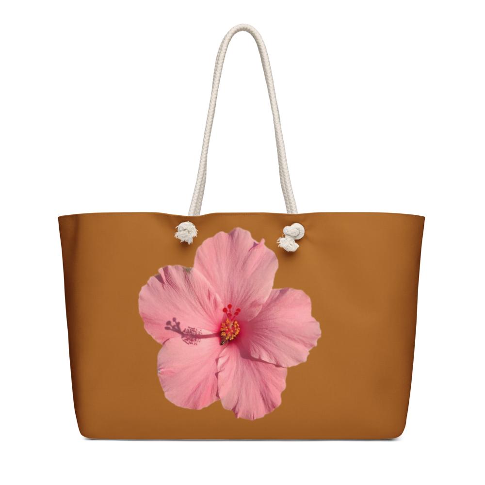 Tropical Hibiscus Floral Canvas Tote Bag