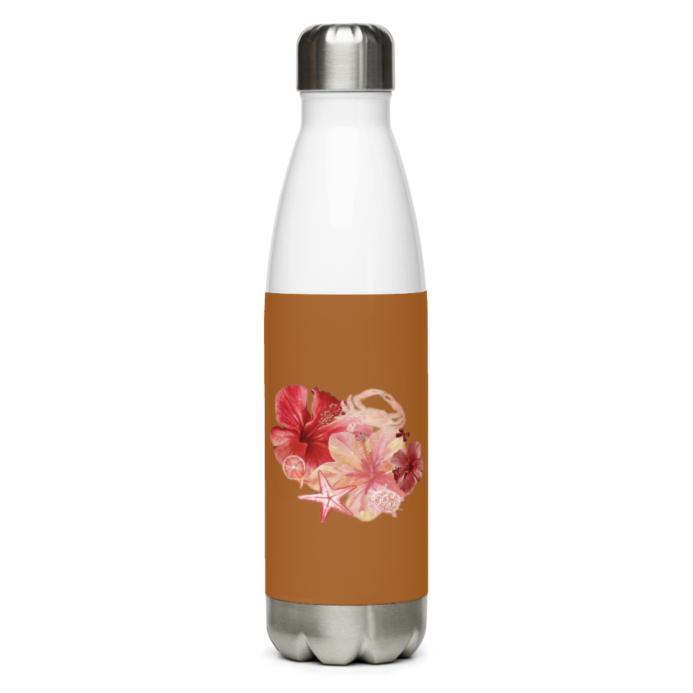 Floral Hibiscus Stainless Steel Water Bottle