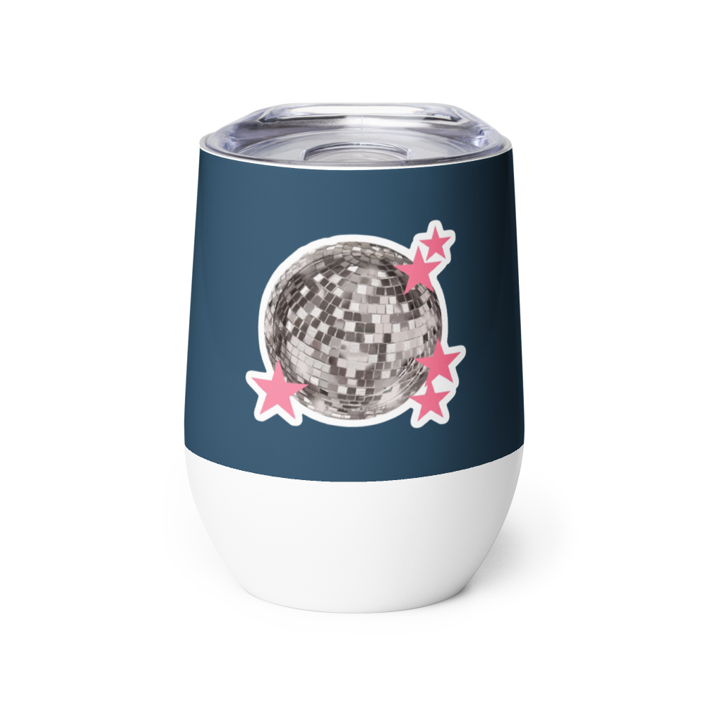 Retro Disco Sparkle: Insulated Wine Tumbler
