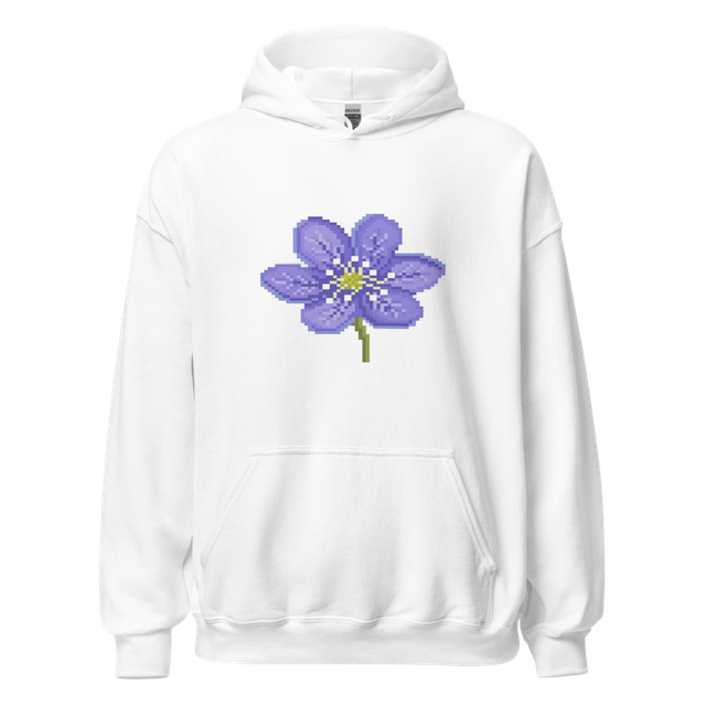 Purple Flower Embroidered Gildan 18500 Hoodie