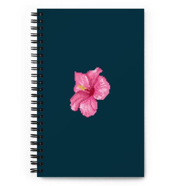 Flower Pattern Black Spiral Notebook