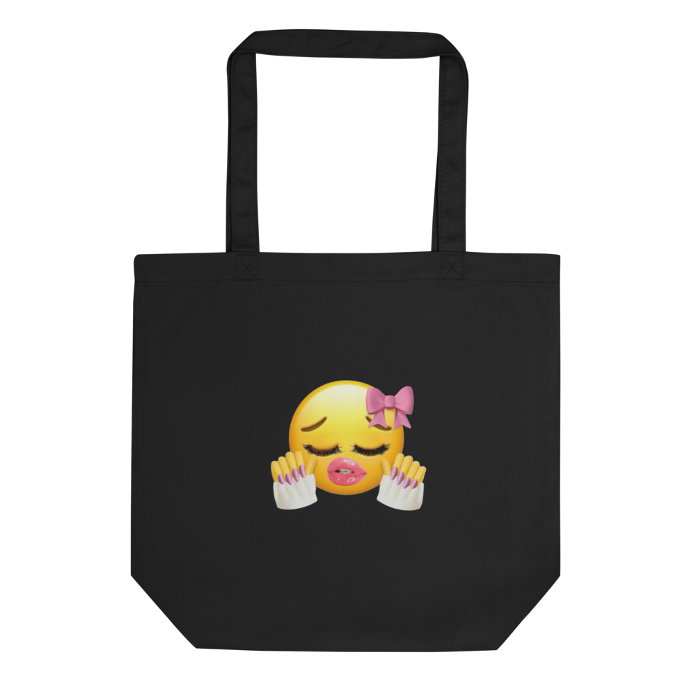 Trendy Girly Emoji Aesthetic Eco Canvas Tote Bag