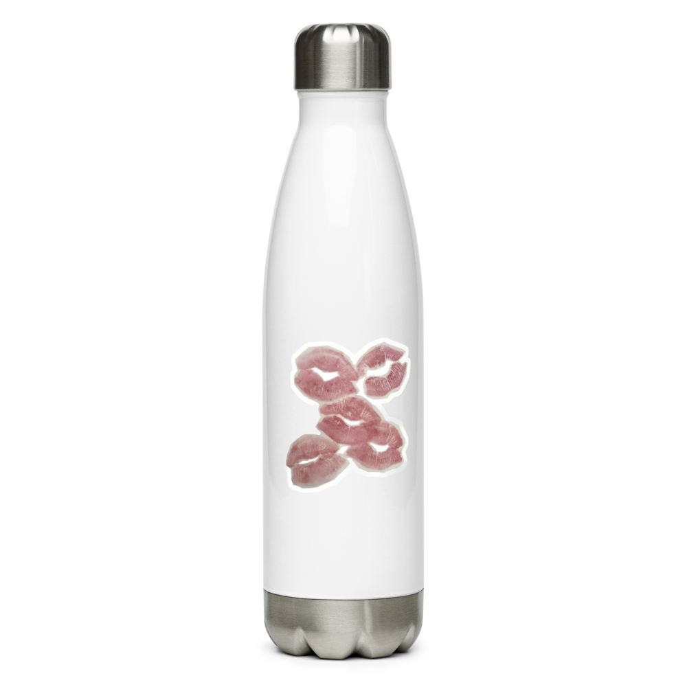 Floral Lip Print Stainless Steel Water Bottle