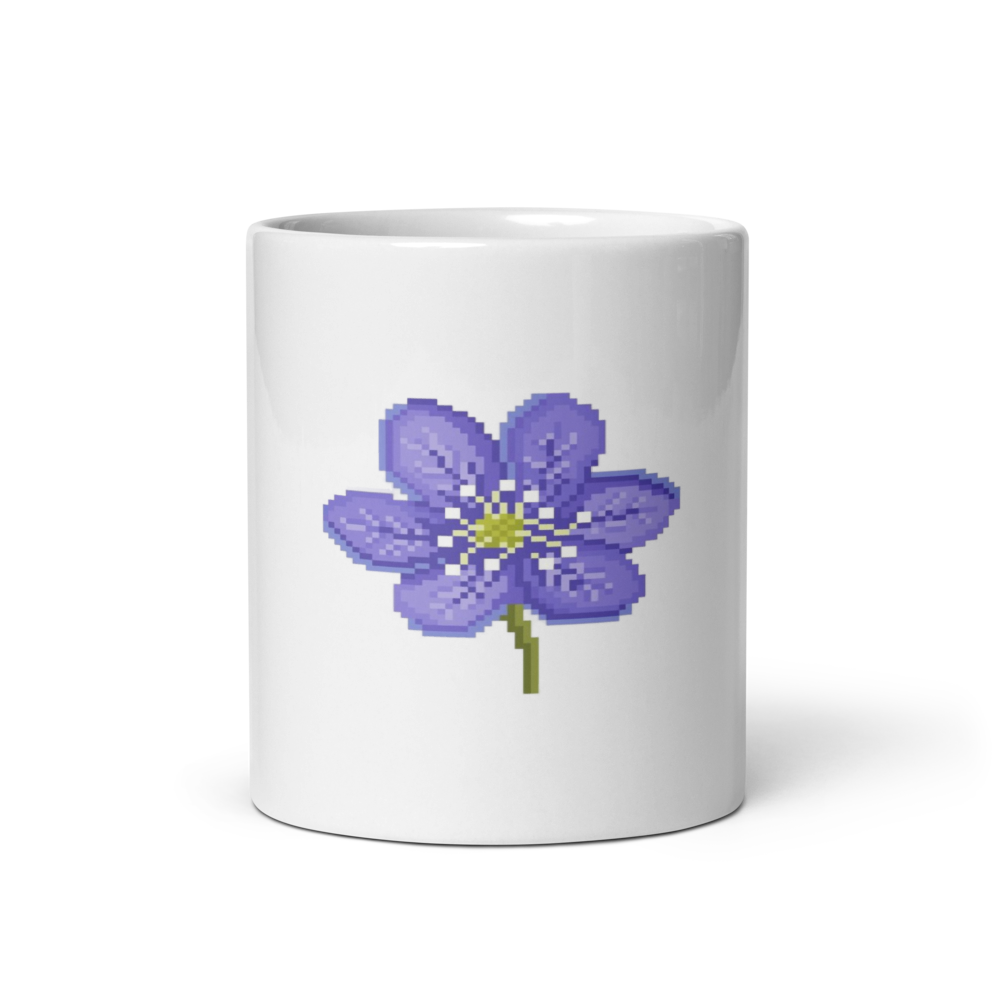 Purple Flower White Ceramic Mug