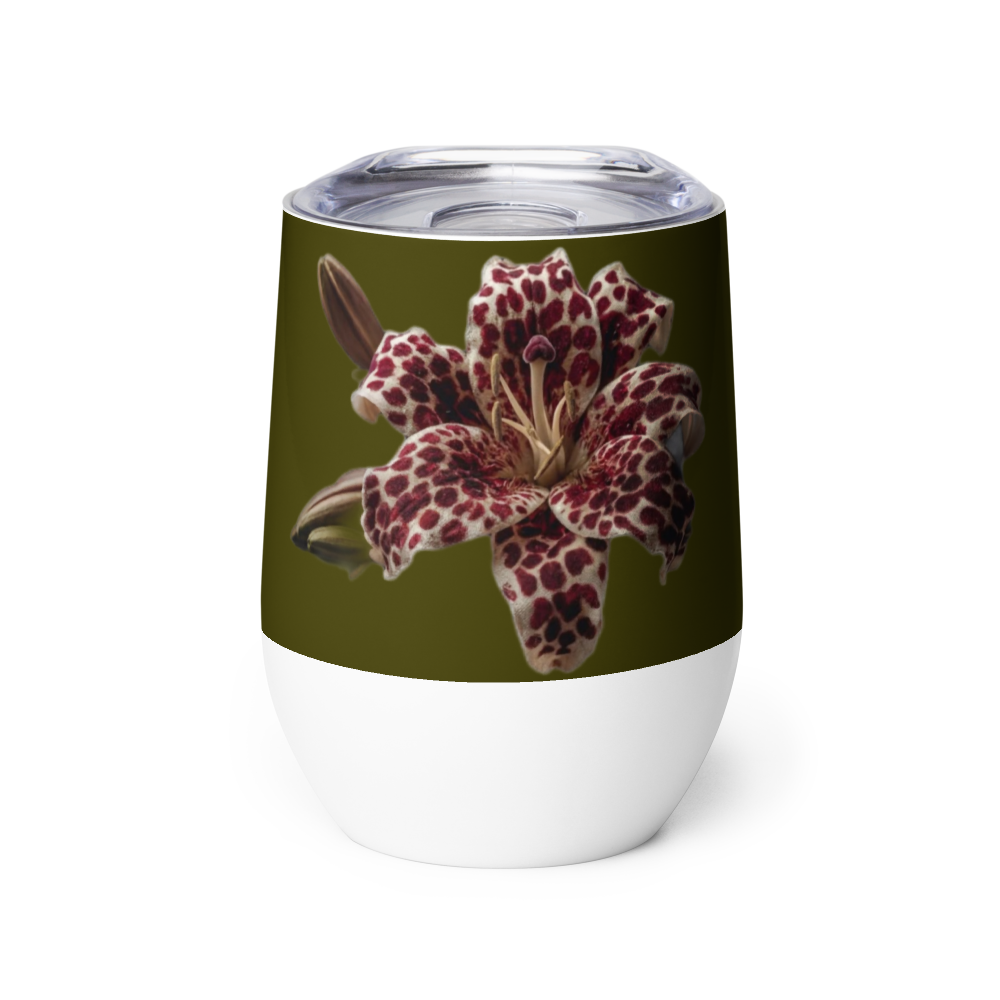 Leopard Lily Wine Tumbler