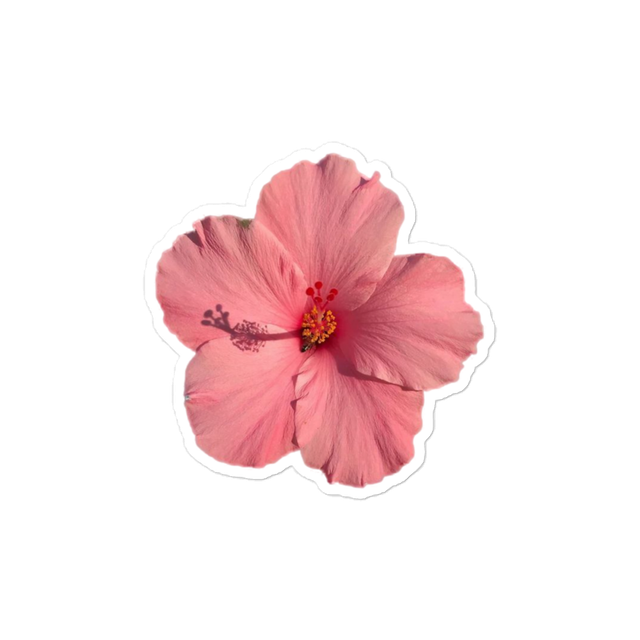Pink Flower Die-Cut Sticker