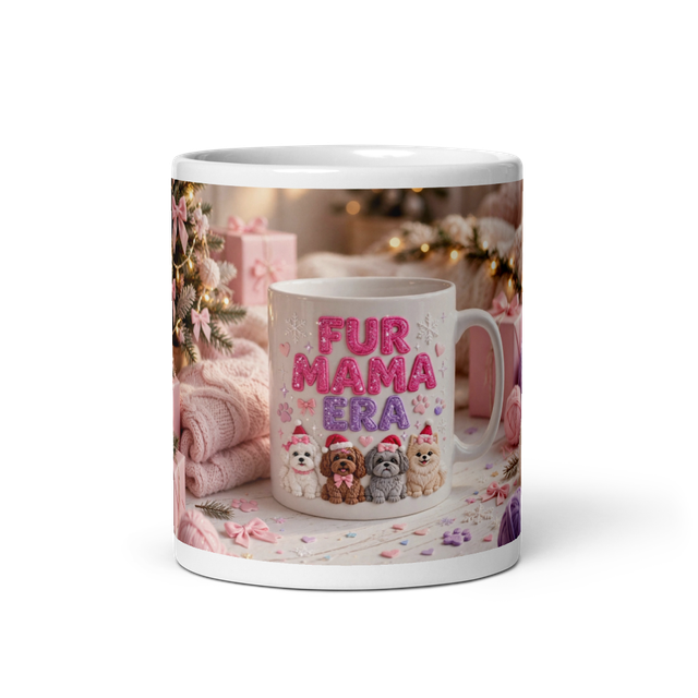 Fur Mama Era Mug -Christmas Dog Mom Gift