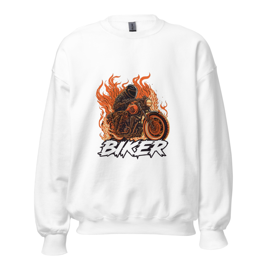 Vintage Flaming Biker Motorcycle Sweatshirt