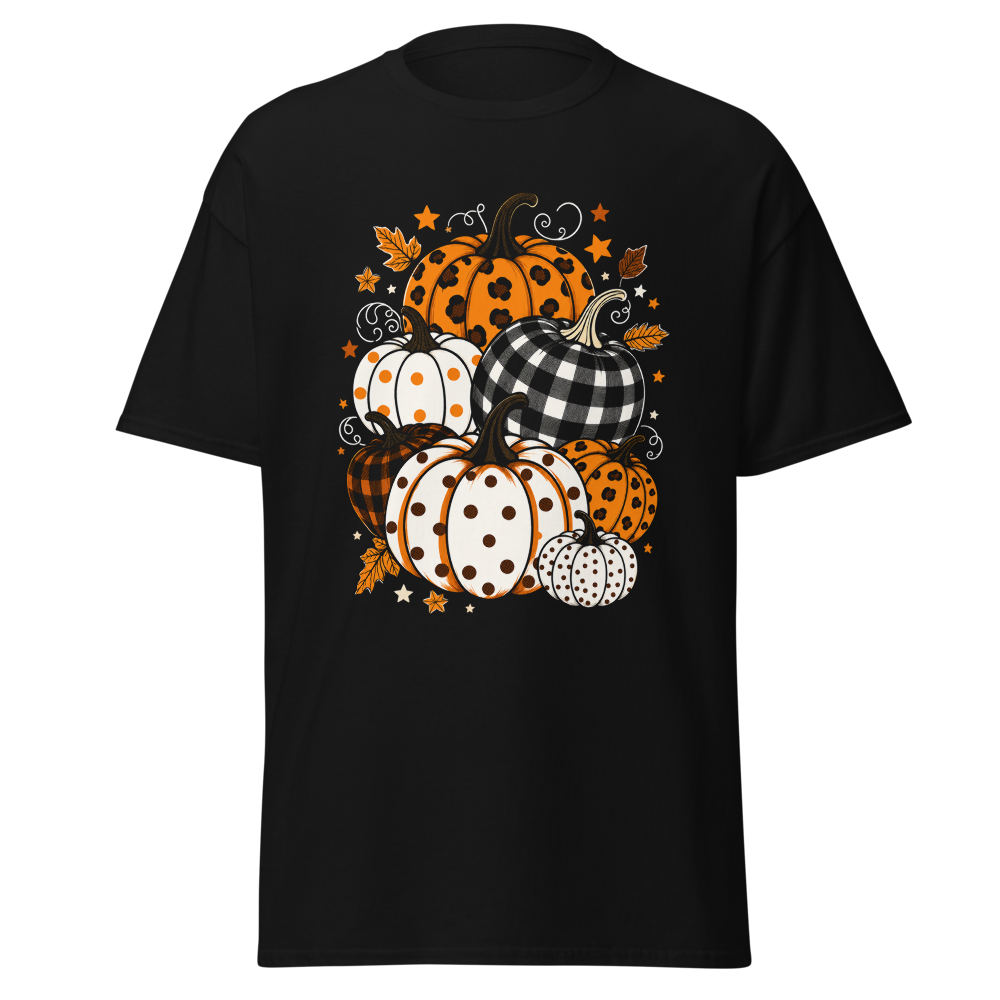 Fall Pumpkin Pattern Halloween T-Shirt