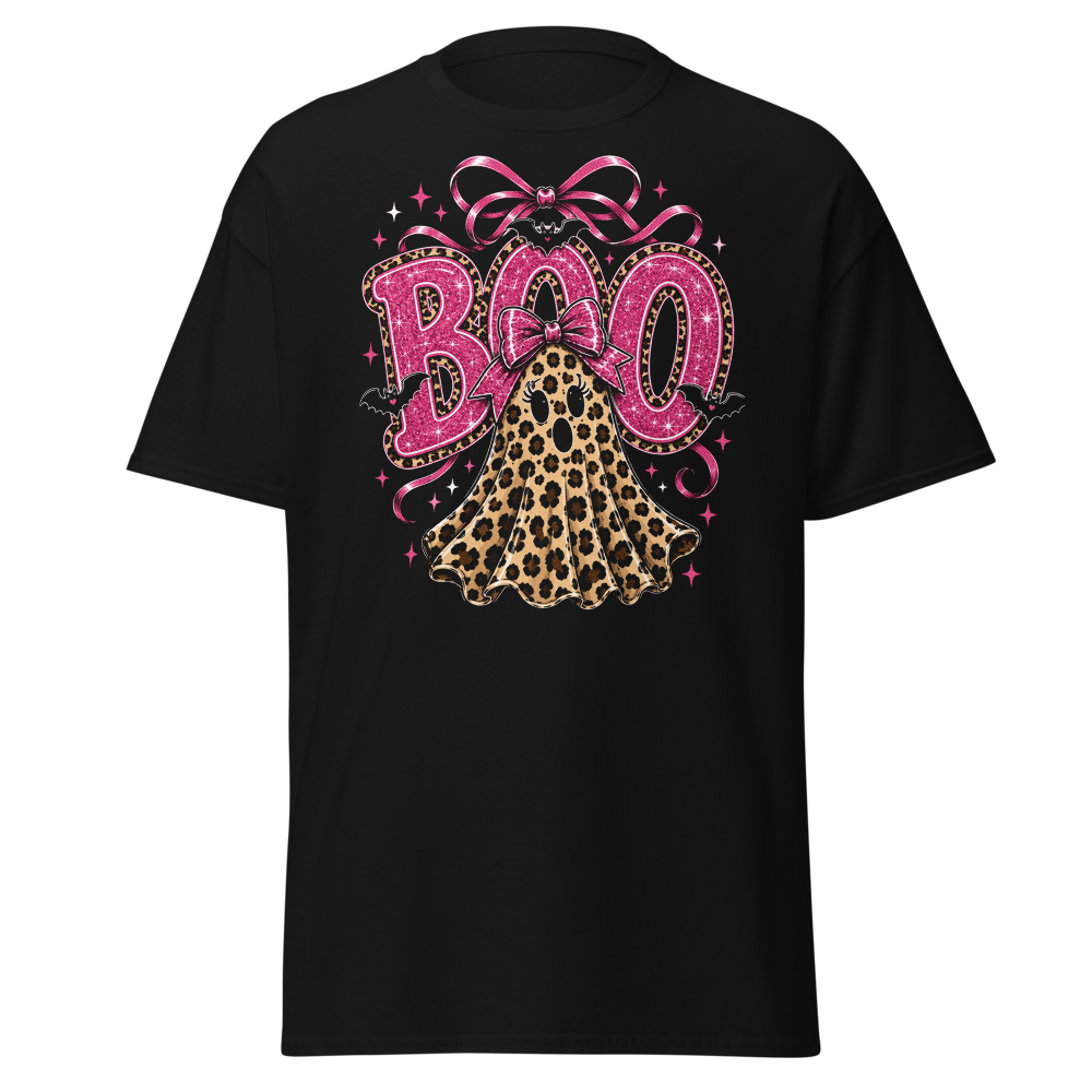 Cute BOO Leopard Ghost Halloween T-Shirt