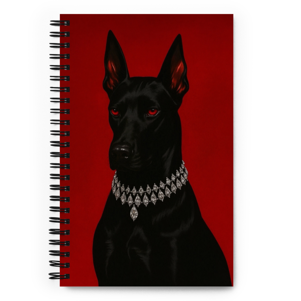 Red Doberman Dotted Spiral Notebook